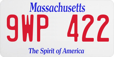 MA license plate 9WP422