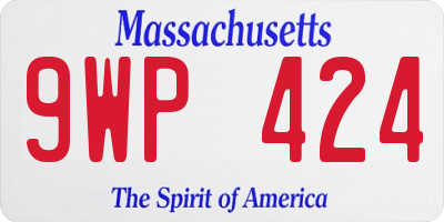 MA license plate 9WP424