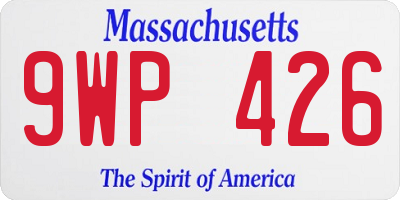 MA license plate 9WP426