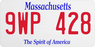 MA license plate 9WP428