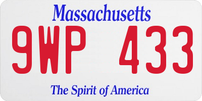 MA license plate 9WP433