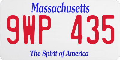 MA license plate 9WP435