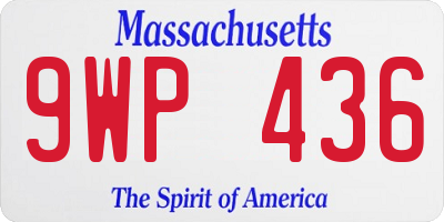 MA license plate 9WP436