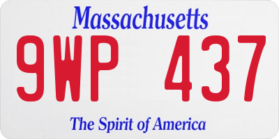 MA license plate 9WP437