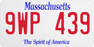 MA license plate 9WP439