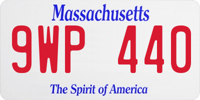 MA license plate 9WP440