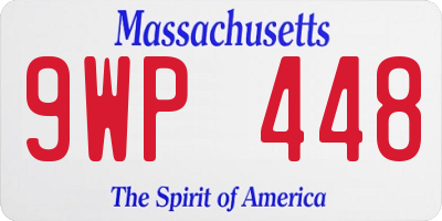 MA license plate 9WP448