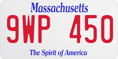 MA license plate 9WP450