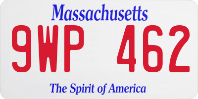MA license plate 9WP462