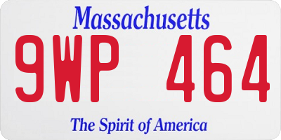 MA license plate 9WP464
