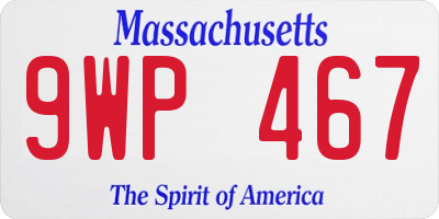 MA license plate 9WP467