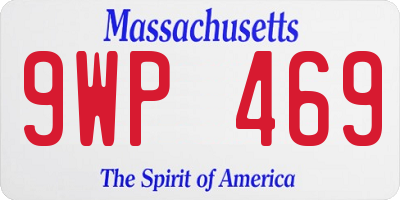 MA license plate 9WP469