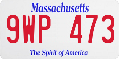 MA license plate 9WP473