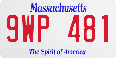 MA license plate 9WP481