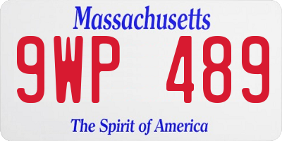 MA license plate 9WP489