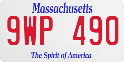 MA license plate 9WP490