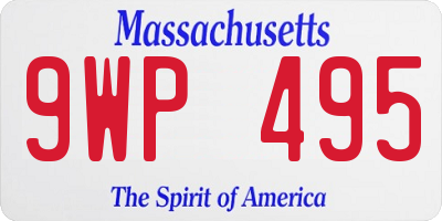 MA license plate 9WP495