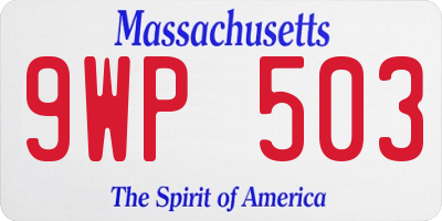 MA license plate 9WP503