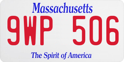 MA license plate 9WP506