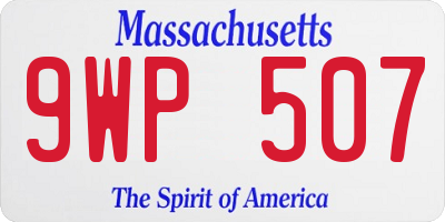 MA license plate 9WP507