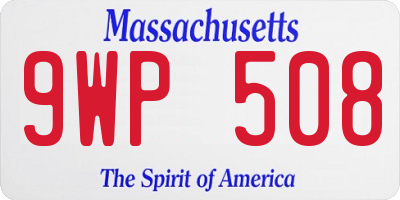 MA license plate 9WP508