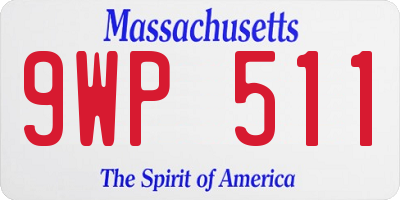 MA license plate 9WP511