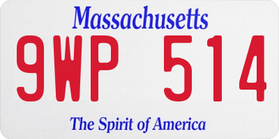 MA license plate 9WP514