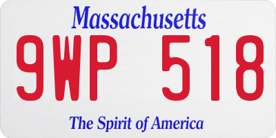 MA license plate 9WP518