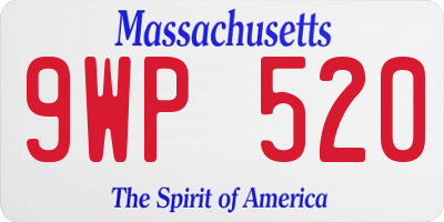 MA license plate 9WP520