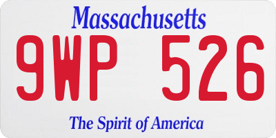 MA license plate 9WP526