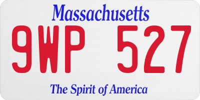 MA license plate 9WP527