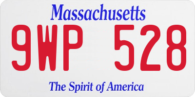 MA license plate 9WP528
