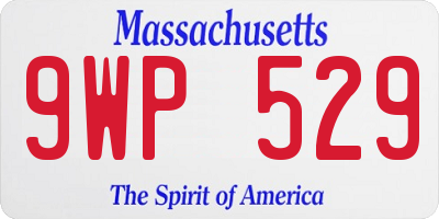 MA license plate 9WP529