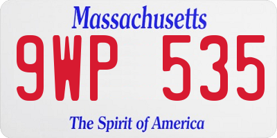MA license plate 9WP535