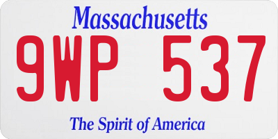 MA license plate 9WP537