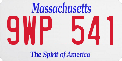 MA license plate 9WP541