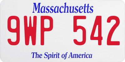 MA license plate 9WP542