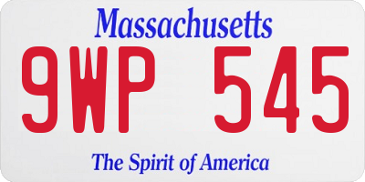 MA license plate 9WP545