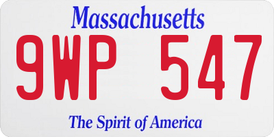 MA license plate 9WP547