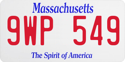 MA license plate 9WP549