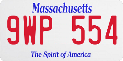 MA license plate 9WP554