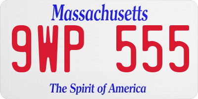 MA license plate 9WP555