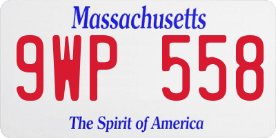 MA license plate 9WP558