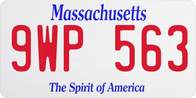 MA license plate 9WP563