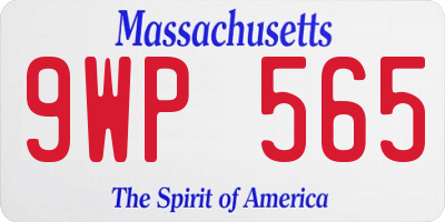 MA license plate 9WP565