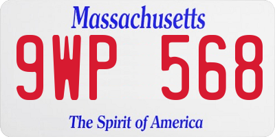 MA license plate 9WP568