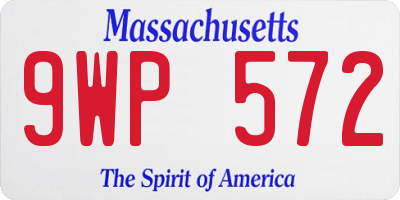 MA license plate 9WP572