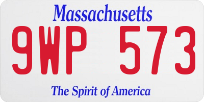 MA license plate 9WP573