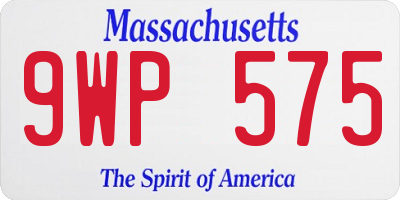 MA license plate 9WP575