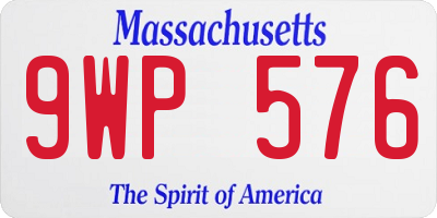 MA license plate 9WP576